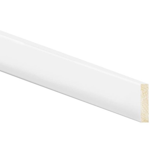 Inteplast Group Modern Baseboard Moulding, 8 ft L, 212 in W, 12 in Thick, Polystyrene, Crystal White 50250800032